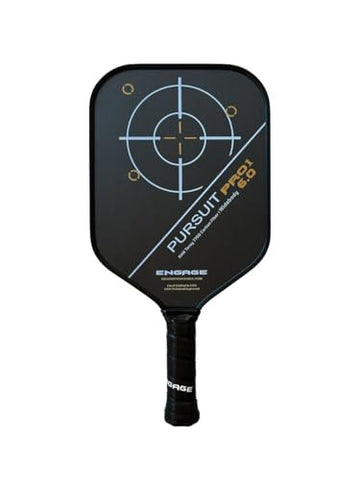 Engage Pursuit Pro1 6.0 Widebody Carbon Pickleball Paddle - 8.0 oz, 15.2mm MachPro Core, 8 1/8” Wide Raw Carbon Fiber, Made in USA (Arctic-Gold, Widebody)