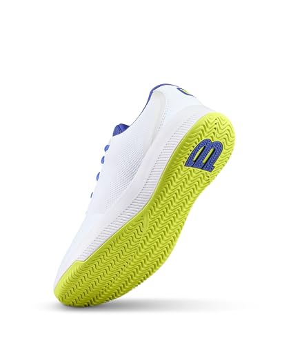 WILSON Intrigue Lite Women's Tennis Shoe - White/Amparo Blue/Safety Yellow, Size 10 US