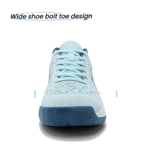 Men's Tennis Shoes for Pickleball & Badminton - Breathable Non-Slip Wide Toe Carbon Plate Athletic Shoes - Lightweight Comfortable Mens Pickleball Shoes for Tennis, Badminton, Pickleball