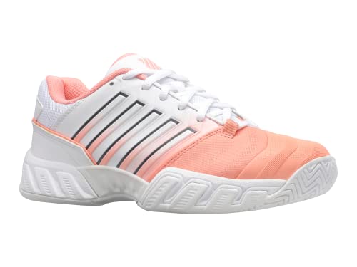 K-Swiss Women's Bigshot Light 4 Tennis Shoe, Peach Amber/White/Asphalt, 8 M
