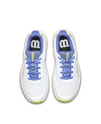 WILSON Intrigue Lite Women's Tennis Shoe - White/Amparo Blue/Safety Yellow, Size 9.5 US