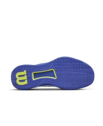 WILSON Intrigue Tour Women's Tennis Shoe - White/Amparo Blue/Safety Yellow, Size 8.5 US