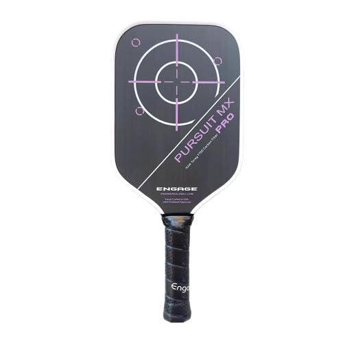 Engage Pursuit Pro MX Pickleball Paddle – Elongated Shape, Carbon Fiber Face, 13mm Control Pro “Black” Core (Deep Magenta, Standard (7.9-8.3oz))
