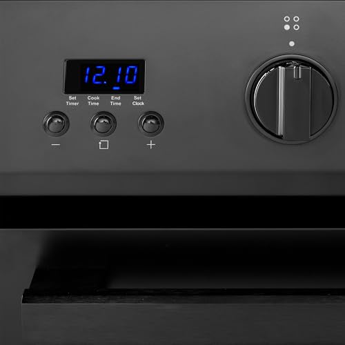 COSMO COS-ERD304K-BK 30 in. Stellar Collection 5.0 cu. ft. Electric Range with 4 Burner Glass Cooktop and Convection Oven in Matte Black