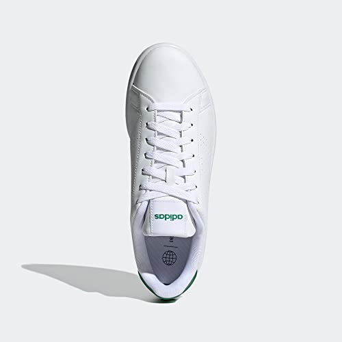 adidas Men's Advantage Racquetball Shoe, White/White/Green, 9