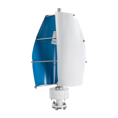 Wind Turbine, 1000W 12V Vertical Axis Wind Turbine Generator Controller Wind Generator Kit Wind Turbine Machine Wind Power Generator Wind Power Tool for Home, Business, Boats, Gazebos (White and Blue)