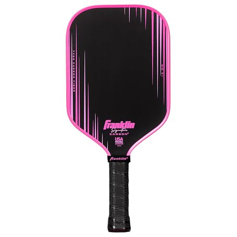 Franklin Sports Pro Pickleball Paddles - Signature Carbon Series -T700 Carbon Fiber Surface - USA Pickleball (USAPA) Tournament Approved - 13mm Polypropylene Core - Pink