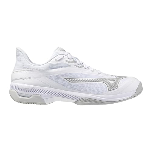 Mizuno Wave Exceed Court AC Women's Racquet Sports Shoes, White-Ultimate Grey, US Womens 10.5