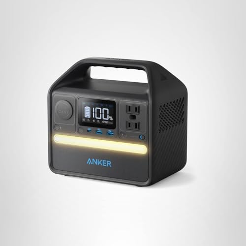Anker 521 Portable Power Station Upgraded with LiFePO4 Battery, 256Wh 6-Port PowerHouse, 300W (Peak 600W) Solar Generator (Solar Panel Optional), 2 AC Outlets, 60W USB-C PD Output, Outdoor Generator