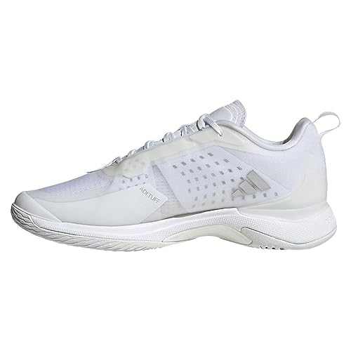 adidas Women's Avacourt Sneaker, White/Silver Metallic/White, 9.5