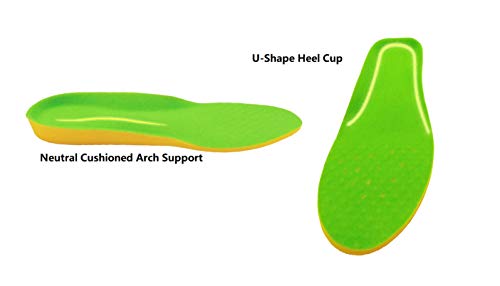 1 Pair Wide Fit Insoles Plantar Fasciitis Orthotics PU Memory Foam Comfort Shoe Inserts for Men and Women, Cushioned Arch Support, Shock Absorption and Foot Pain Relief (US Men Size 13-15)
