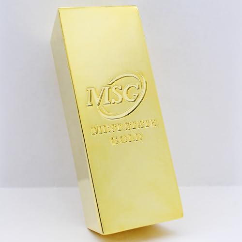 1 lb Gold Plated Bar (Trapezoid Ingot) 18K Paperweight - Element Design with Certificate of Authenticity