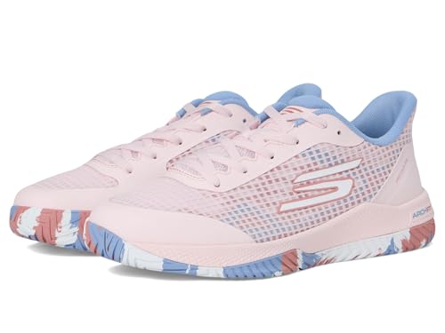 Skechers Women's Viper Court Pro Pickleball Sneaker, Light Pink, 9.5