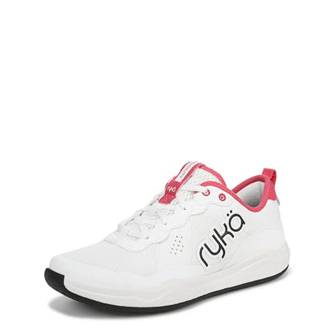 Ryka Womens Court Agility Cross Training Shoes White/Popstar Pink 8.5 W
