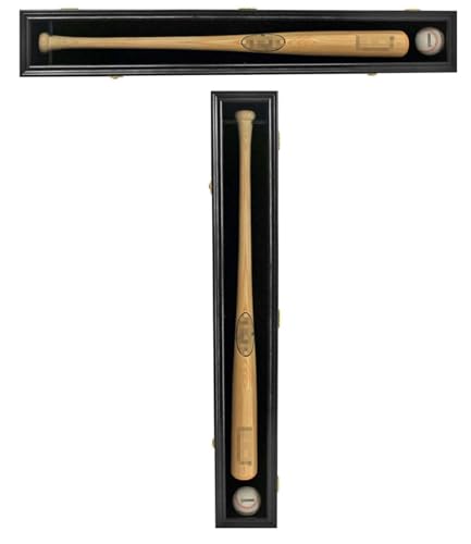 DisplayGifts Pro Collector's Baseball Bat Display Case Frame with 98% UV Protection Acrylic Door High Transparency Holder Rack Cabinet Wall Mounted Display Hanger