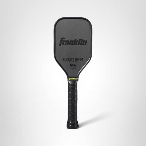 Franklin Sports Sweet Spot Training Pickleball Paddle - The Original Pickleball Trainer Practice Paddle - Mini Head + Extra Long Handle for Shot + Swing Training - 16mm Core + T700 Carbon Face
