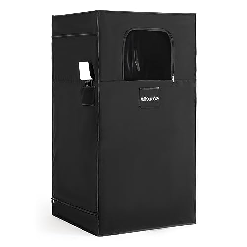 WILLOWYBE Portable Infrared Sauna for Home with 6 Heating Plates, Sauna Tent, Foot Heating Pad and LED Warm Light, Dry Infrared Sauna Box for Full Body, Personal Home Spa