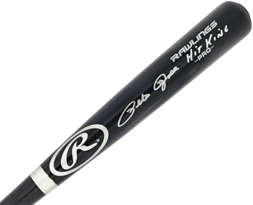 Pete Rose Autographed Black R.a.w.l.i.n.g.s Pro Baseball Bat "Hit King" PR Holo Stock #228075