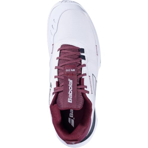 Babolat Men's SFX Evo All Court Tennis Shoes, White/Port Royale (Men's US Size 9)