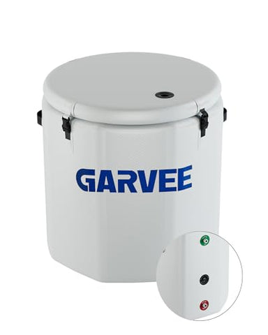 Ice Bath Tub for Athletes, Compatible with Water Chillers, 186Gallon Inflatable Cold Plunge Tub with Insulated Lid, Portable Cold Water Therapy Ice Pod for Recovery (White-Blue, 186Gallon)