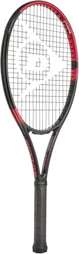 Dunlop Sports Team 285 Pre-Strung Tennis Racket, 1/4 Grip, Black/Red