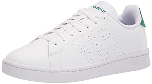 adidas Men's Advantage Racquetball Shoe, White/White/Green, 9