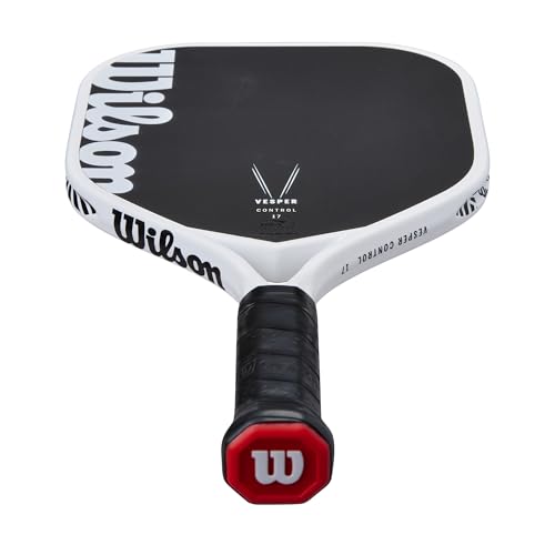 Wilson Vesper Control 17 Pickleball Paddle - Black/White, Grip Size 1-4 1/8"