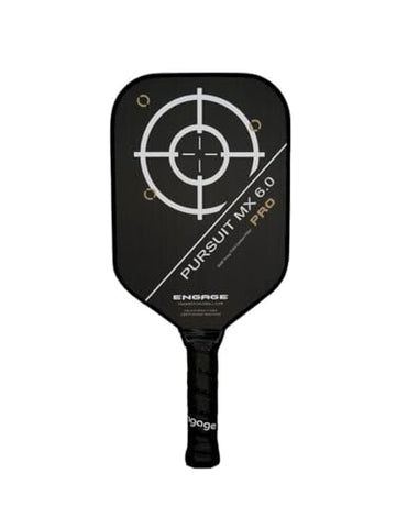Engage Pursuit Pro MX 6.0 Pickleball Paddle – Elongated Shape, Raw Carbon Fiber Face, 16mm Control Pro “Black” Core, Vortex Barrier Edge Technology Limits Vibration – Lightweight