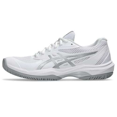 ASICS Women's Game FlyteFoam Tennis Shoes, 7.5, White/Pure Silver