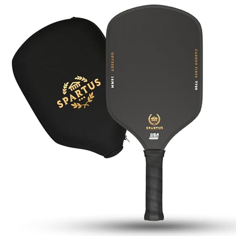 Spartus Odyssey Apex Series Pickleball Paddle with TruGrit Surface Technology and Boost Core for Power & Control - USAP Approved - 16mm Hybrid