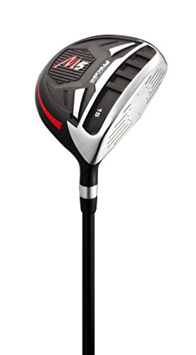 Precise M5 Complete Golf Club Set for Men - Left Handed Tall Mens Golf Clubs Full Set w/Driver, Wood, Hybrid, Irons, Putter, Stand Bag & Headcovers - Beginner Friendly Package - Black/Red