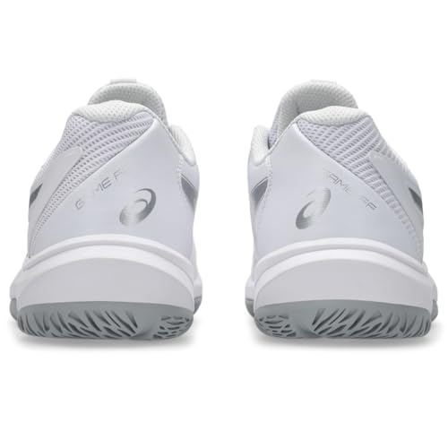 ASICS Women's Game FlyteFoam Tennis Shoes, 8.5, White/Pure Silver