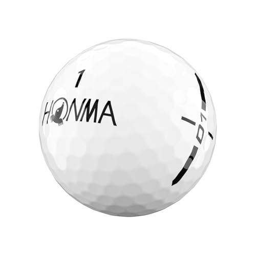 Honma 2024 D1 Distance Golf Balls,Extra Soft Feel with Long Distance,High Speed Core with Low Spin Design,Low Compression Golfballs Perfect for Men,Women Beginners,White,1 Dozen