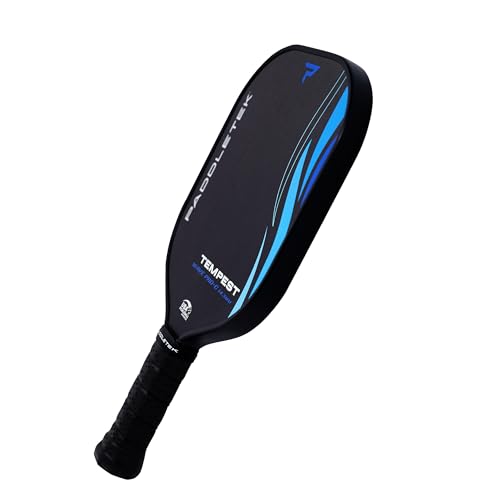 Paddletek Tempest Wave PRO-C 14.3mm - USAPA Approved Pickleball Paddles with Polymer Honeycomb Core - PT-700 Unidirectional Carbon Fiber – Torsional Weighting & High Tack Performance Grip