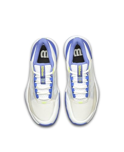 WILSON Intrigue Tour Women's Tennis Shoe - White/Amparo Blue/Safety Yellow, Size 8.5 US