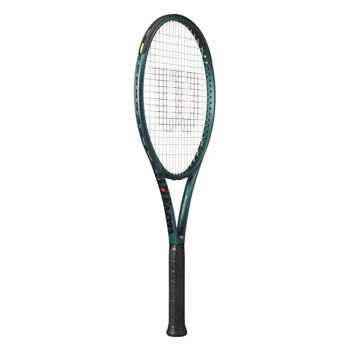 Wilson Blade 100 V9 Strung Performance Tennis Racket - Grip Size 2 - 4 1/4", Strung with Sensation 16 Natural at Mid Range Tension