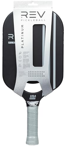 REV Pickleball Paddle – Platinum Carbon Fiber Pro Pickleball Racket – Professional Performance Paddle for Tournament Play – USAPA & PPA Approved