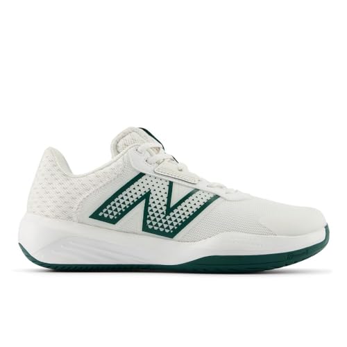 New Balance Women's 696 V6 Tennis Shoe, White/Marsh Green, 10 M