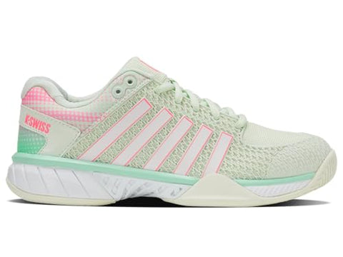 K-Swiss Women’s Express Light Pickleball Shoes – Lightweight Breathable Court Shoe, Stable Support, Durable Toe Protection, Ice/Honeydew/Neon Pastel Pink, 9 W