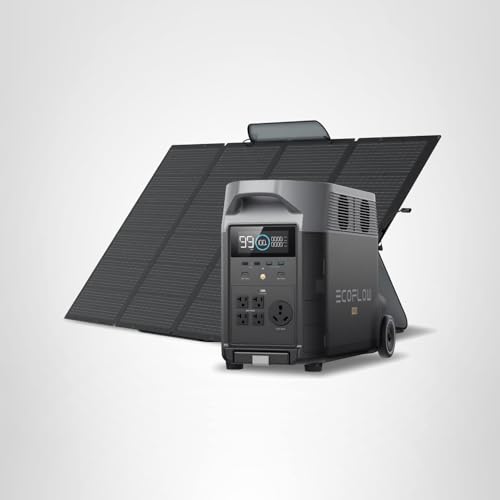 EF ECOFLOW Solar Generator 120V/3.6KWh DELTA Pro with 400W Portable Solar Panel, 23% High Efficiency, 5 AC Outlets, 3600W Portable Power Station for Home Backup Outdoors Camping RV Emergency