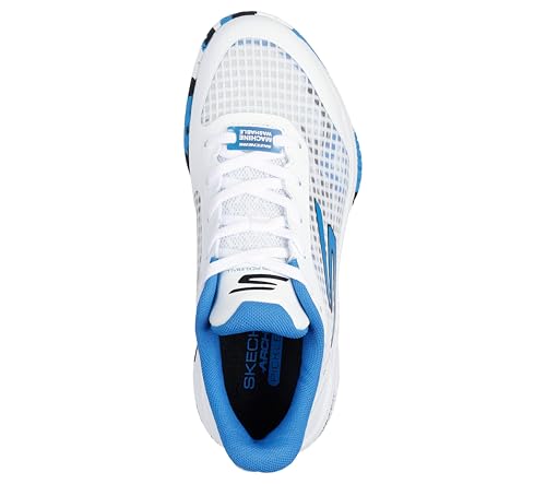 Skechers Women's Viper Court Pro Pickleball Sneaker, White/Blue, 8.5