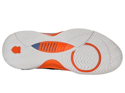 K-Swiss Men's Hypercourt Supreme 2 Tennis Shoe, Lucent White/Infinity/Scarlet Ibis, 8.5 M