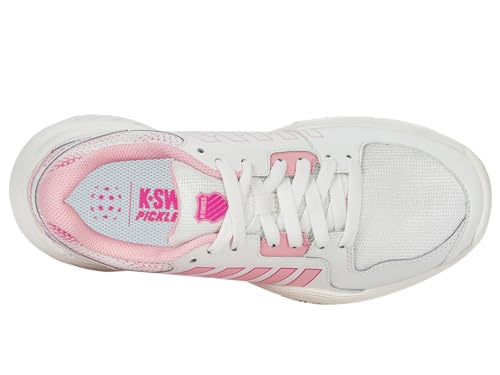 K-Swiss Women's Court Express Pickleball Shoe, Cloud Dancer/Blossom/Raspberry Sorbet, 8.5 M
