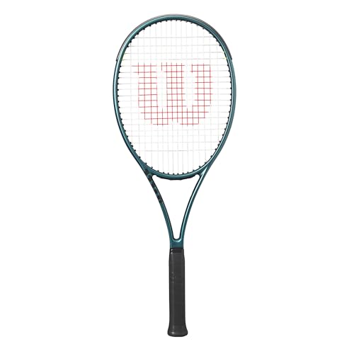 Wilson Blade 98 (16x19) V9 Strung Performance Tennis Racket - Grip Size 2-4 1/4", Strung with Sensation 16 Natural at Mid Range Tension
