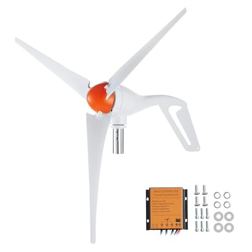 VEVOR 500W Wind Turbine Generator, 12V Wind Turbine Kit with MPPT Controller, 3-Blade Wind Power Generator with Adjustable Windward Direction, 2.5m/s Start Wind Speed for RVs, Boats, Home, Farm