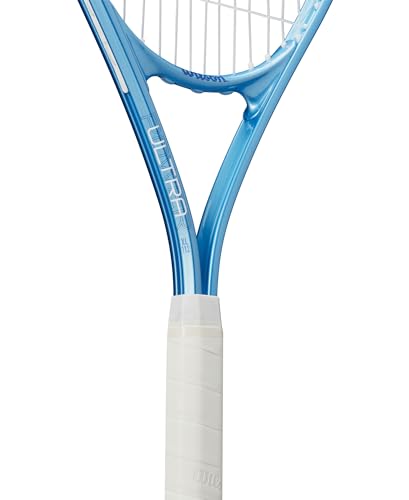Wilson WR147110U2 Hard Tennis Racquet [Strung Up] Ultra Power 112 XL White/Pearl Blue Grip Size 2 WR147110U2 Entry Beginners Leisure