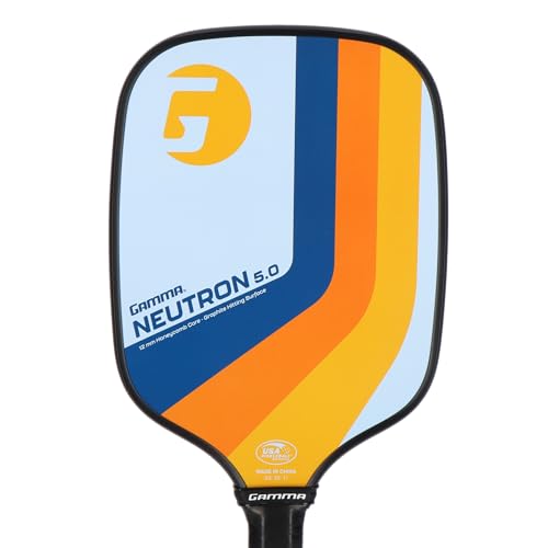Gamma Sports 5.0 Pickleball Paddle, Graphite Pickleball Paddle with Polypropylene Core and Honeycomb Grip, Blue and Orange, 4 (1/8)