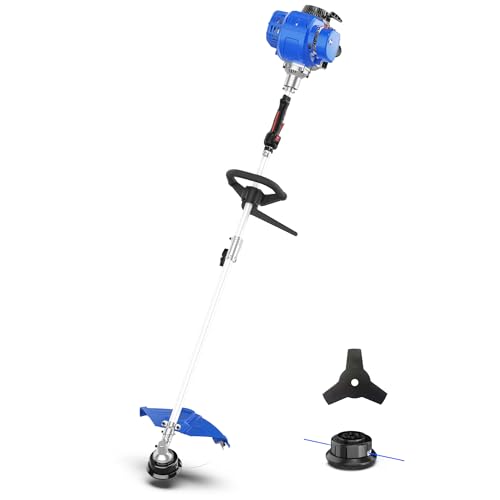 Wild Badger Power 2-in-1 Yard Care System, 31cc, 4-Cycle Gas Engine Straight Shaft Multi-Tool with Brush Cutter, String Grass Trimmer and Shoulder Harness