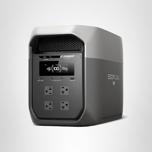 EF ECOFLOW Portable Power Station DELTA 3 Max, 2048Wh LiFePO4 Battery, Solar Generator (Solar Panel Optional), 3400W X-Boost Output, Ultra-Fast 0-80% Charging in 1.13 Hr, Home Backup & RV Camping