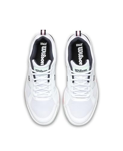 WILSON Pickle Pro Men's Pickleball Shoe - White/Bay/Fiery Coral, Size 9.5